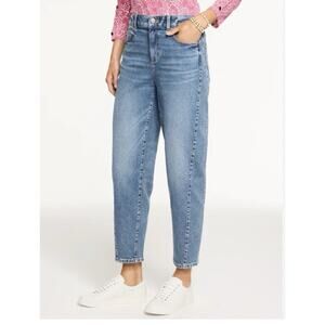 Vintage Talbots Mom Stretch High Rise Straight Leg Blue Denim Jeans Size 14P